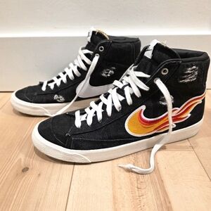 Nike Blazer Mid '77 Cleaveland Rocks Vintage Black Denium Flame Streetwear Shoes